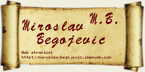 Miroslav Begojević vizit kartica